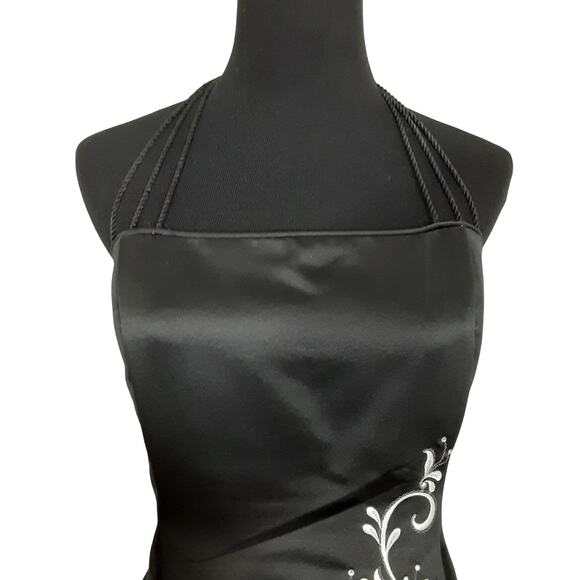 Vintage Scott McClintock 1980s Black Satin Ballgown Black Tie Evening Gown Sz 16 - Picture 3 of 14